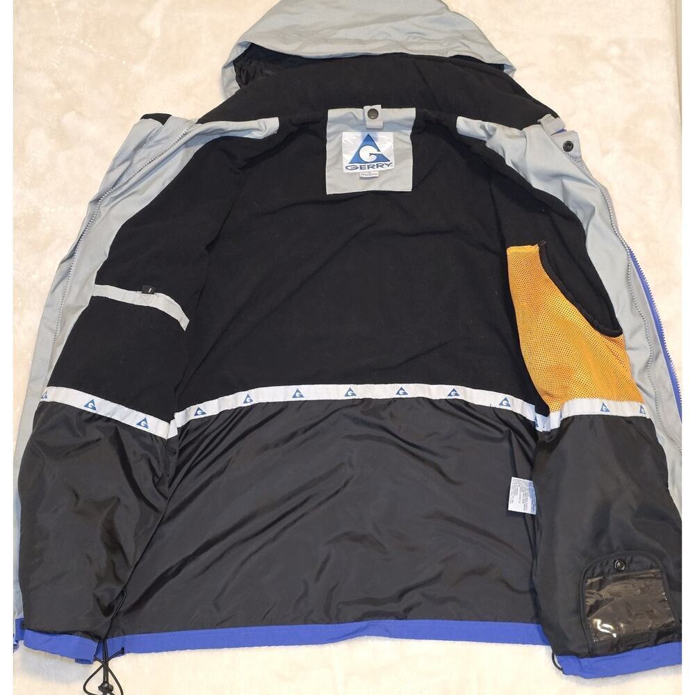 Vintage Gerry Ski Jacket Men’s Medium Blue Gray Hooded 90s Y2K Snowboarding Coat - Picture 10 of 16
